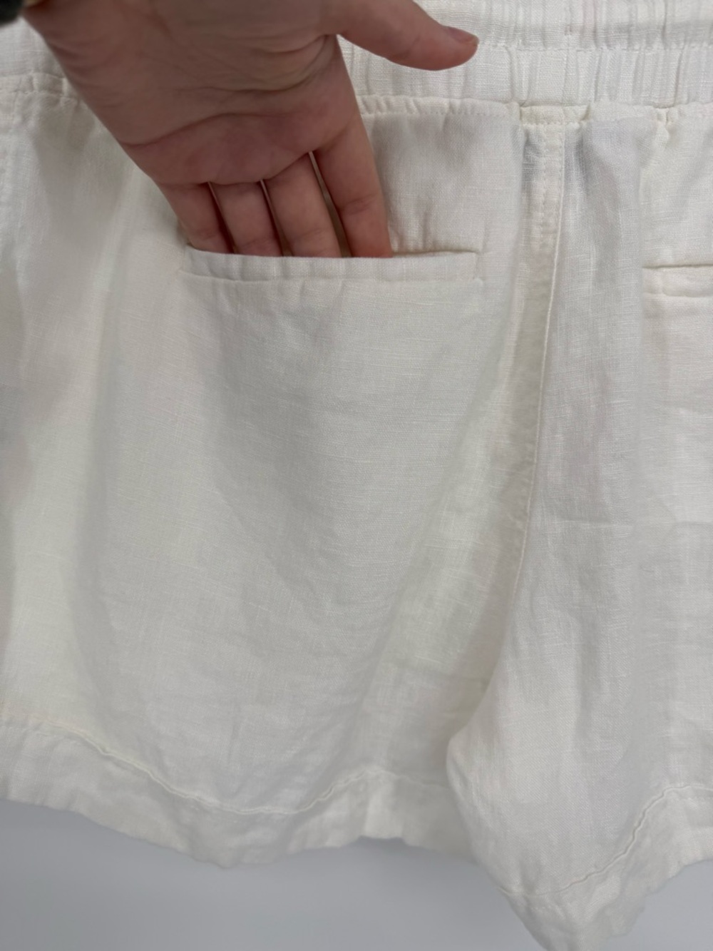 Athleta Cabo Linen 4” Shorts 10 Pull On Drawstring Summer Beach Resort Shorts‎ - Picture 5 of 14